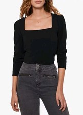 Image of BNWT MINT VELVET BLACK FITTED FORMAL CREPE BLOUSE SIZE 8