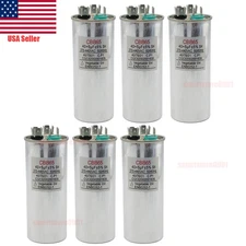  Dual Run AC Capacitor 40+5 MFD µF 370-440VAC 50/60Hz 5% HVAC - 6Pack