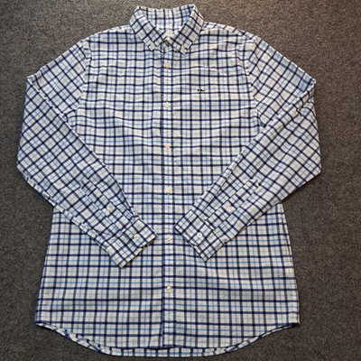 vineyard vines on the go performance shirt youth Large plaid blue
