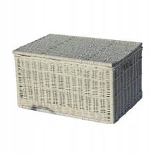 Large White Wicker Storage Chest Trunk Box Home L Interior