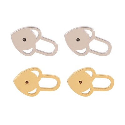 Post Earring Lifter Backs with Heart Front Detail for Upright Wear