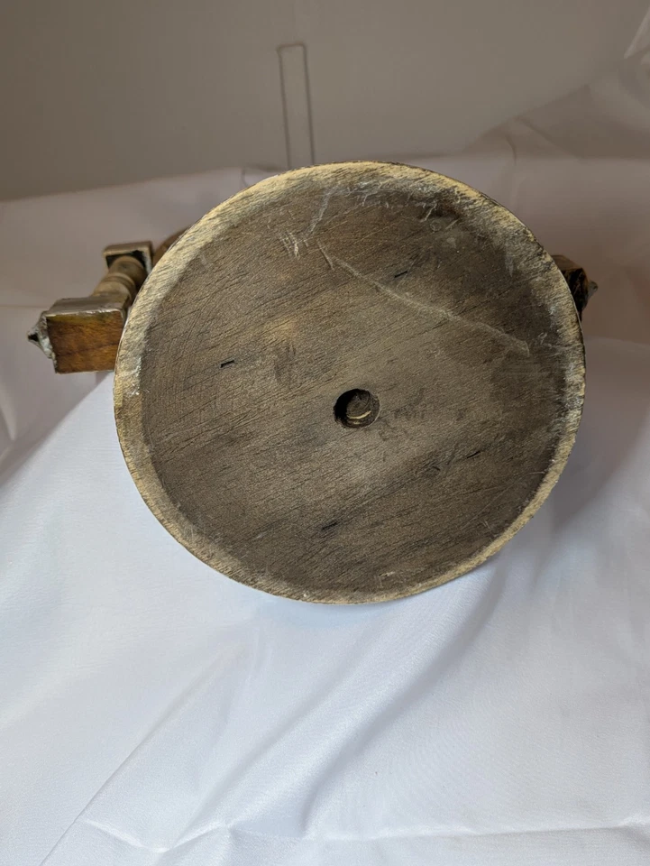 Espejo antiguo tocador ovalado pintado a mano Foto 4 de 4