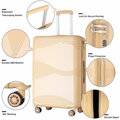 28in Modern Trolley Suitcase Set ABS Travel Luggage Bag Spinner Wheels TSA Lock