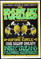 The Turtles Oxford Circle Fillmore 1966 Psychedelic Concert Poster Art Print
