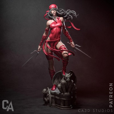 Elektra - CA3D 3D Printed 16K Unpainted Resin Statue Maßstab 1:4