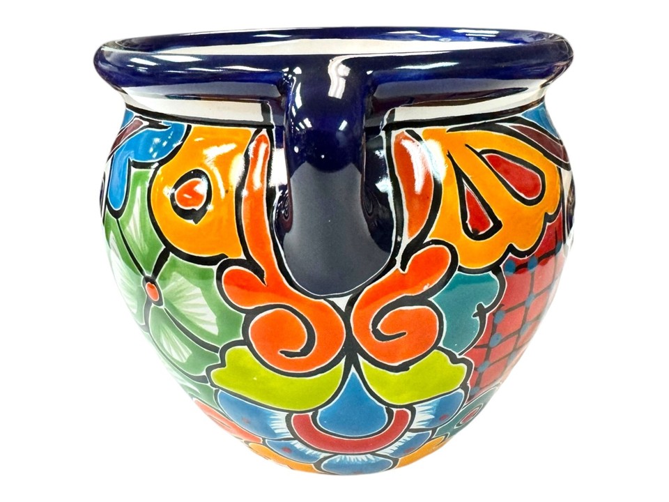 Talavera Michoacana Planter Pot Mexican Pottery Hand Painted Home Decor
