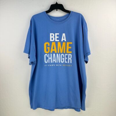 Special Olympics T-shirt Blue 2XL Be A Game Changer It Starts Respect Delaware