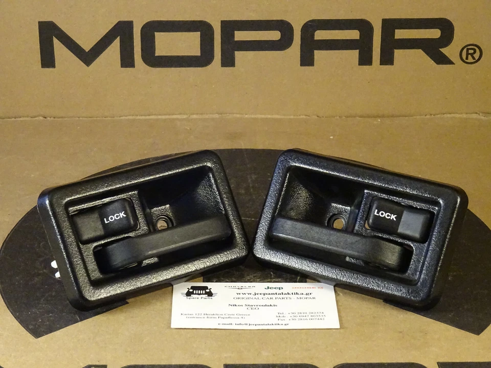 Manija de puerta interior delantera izquierda y derecha Jeep Wrangler TJ 97-06 nueva Mopar Foto 3 de 4