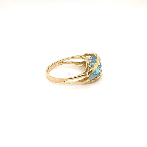 18K 750 Yellow Gold Fancy Ring 6,00 Ct Blue Topaz Ring RS 66 Unikat Damen Topas - Bild 16 von 24