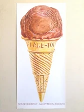DON NICE RARE VTG 1980 ICE CREAM CONE LITHOGRAPH PRINT POP ART EXHIBITION POSTER
