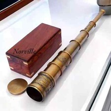 Antique Telescope Marine Nautical Brass Telescope With Wooden Box Vintage Gift