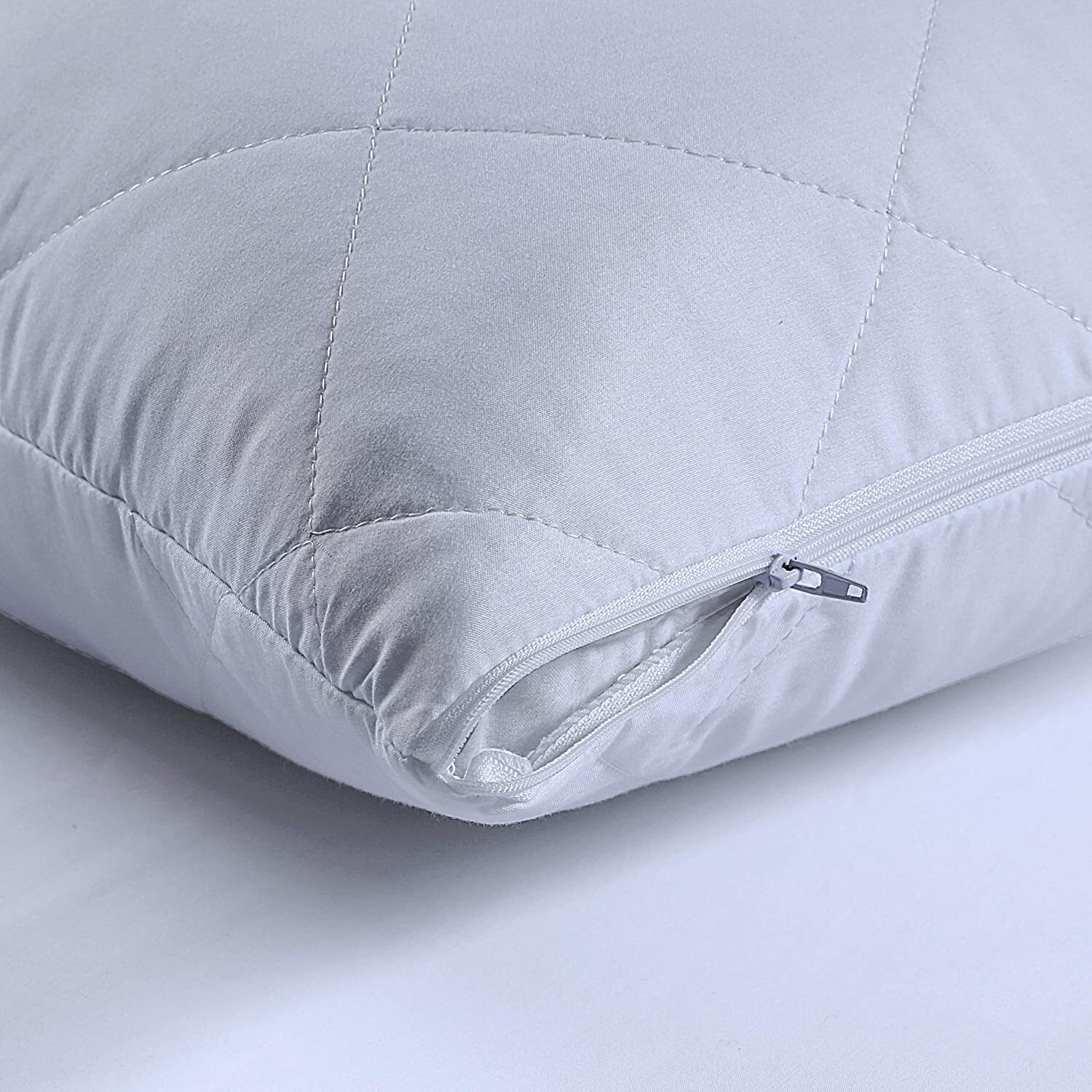 Quilted Waterproof Pillow Protectors Pair Zipped Pillows Covers Pack of 4 eBay