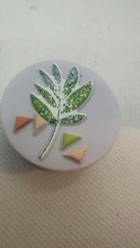 Phone Grip White With Decoration 1 3/4  Adhesive Bottom
