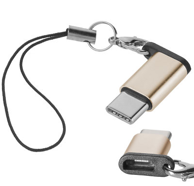 USB 3.1 Type-C auf MicroUSB Adapter gold mit Anhänger für Nokia 7.1 Plus