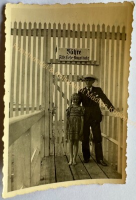 orig. Photo Cuxhaven 1939 ferry ship father child 