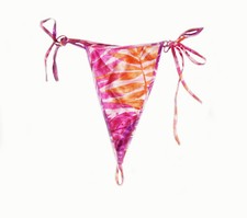 Frederick's of Hollywood, High-Rise Satin Tie Sides Thong Panties