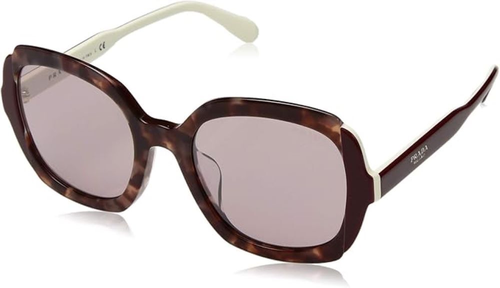 Womens Prada SPR16U Luxury Sunglasses Eyeglasses Prada Black/Pink Acetate Angular Sunglasses SPR16U Italy main image 4