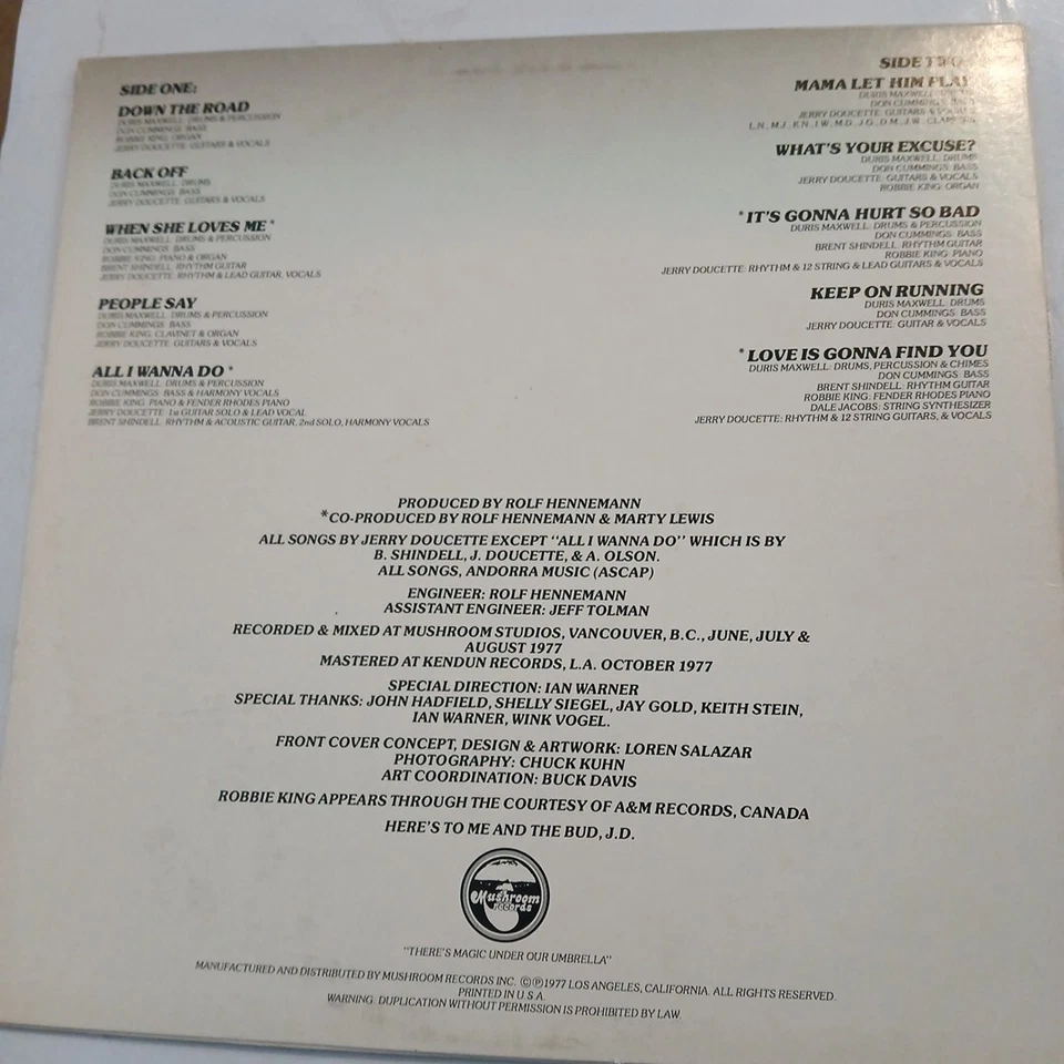 DOUCETTE MAMA LET HIM PLAY VINYL ALBUM LP (USA 1978) FREE UK DELIVERY  - Image 2 of 4