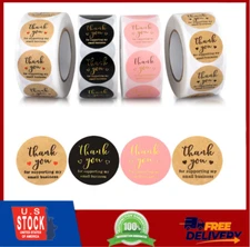 Thank You Adhesive Labels, 3-Color, 1inch (2000Pcs, 4 Rolls, Each roll 500Pcs)