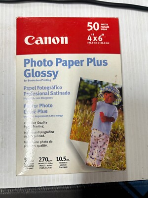 Canon Photo Paper Plus Glossy 4x6 50 Sheets (fc109-1/b1696)