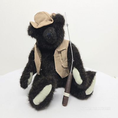 VTG Mary Mayer Plush Green Mountain Bears Jointed Fishing Teddy Bear Equinox 11''