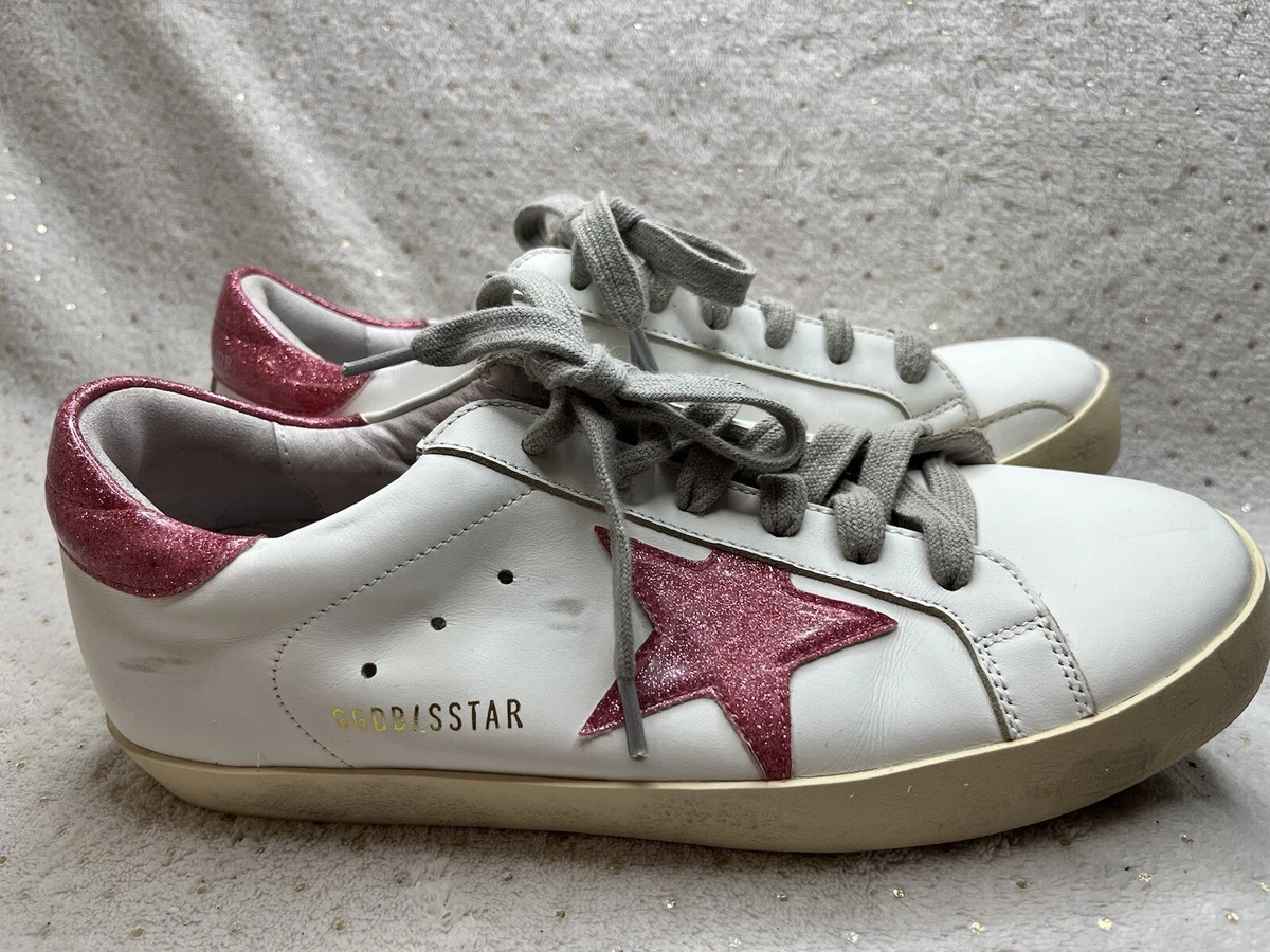 Golden Goose Women Super-Star Sneakers Hot Pink Glitter Metallic Star Sz  9/39 | eBay