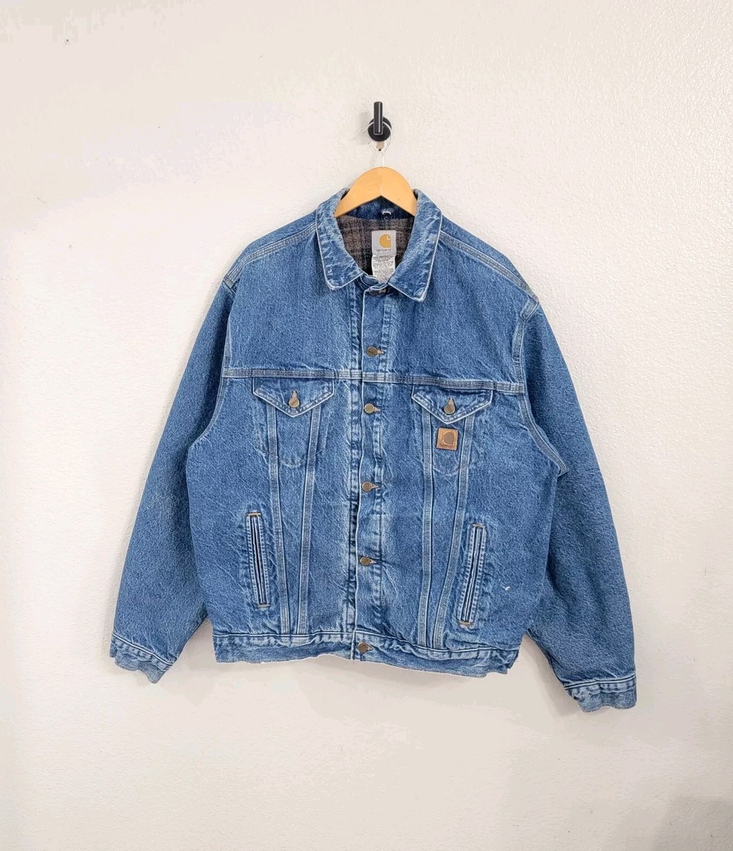 Vintage Carhartt Detroit Denim Jacket Men's Size Large Blanket