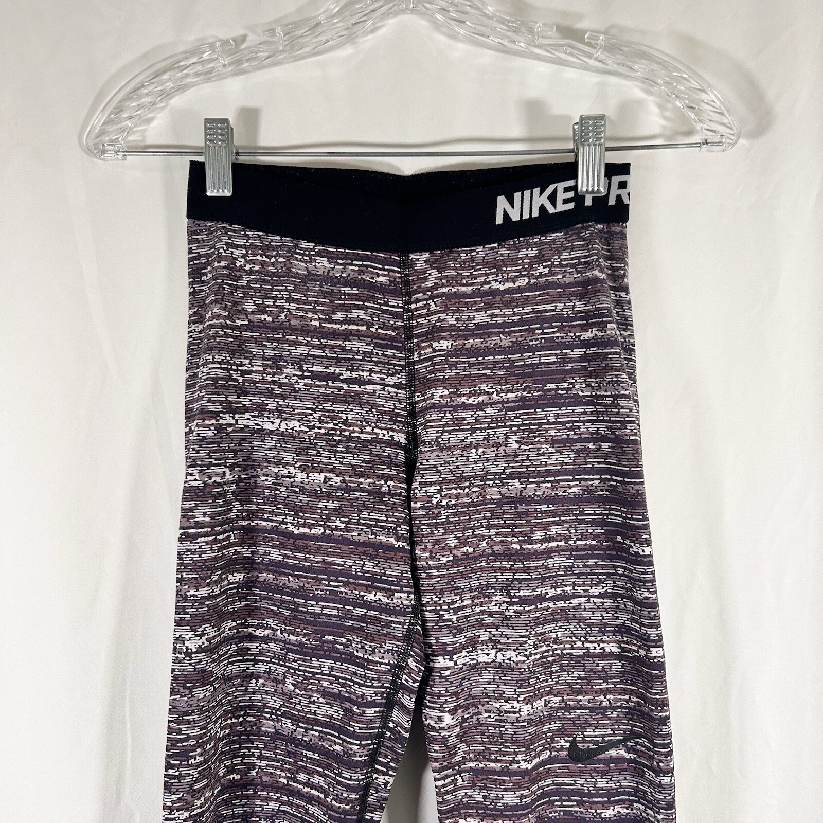 Nike Pro Leggings Women's Small Purple Pull On Compression Elastic Waist thumbnail 2
