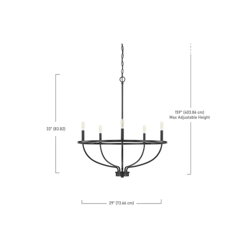 HomePlace Lighting 428551MB Greyson Urban/Industrial Vine-Style Round Chandel... - Picture 2 of 4