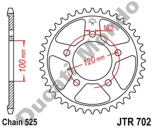 Rear sprocket 44 tooth JT steel Aprilia RSV 1000 RSV4 Tuono V4 Dorsoduro 750 900 - Picture 2 of 2
