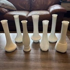 7 Vintage Milk glass Bud Vases Hoosier Wedding Baby Shower Decor Aprox 9”