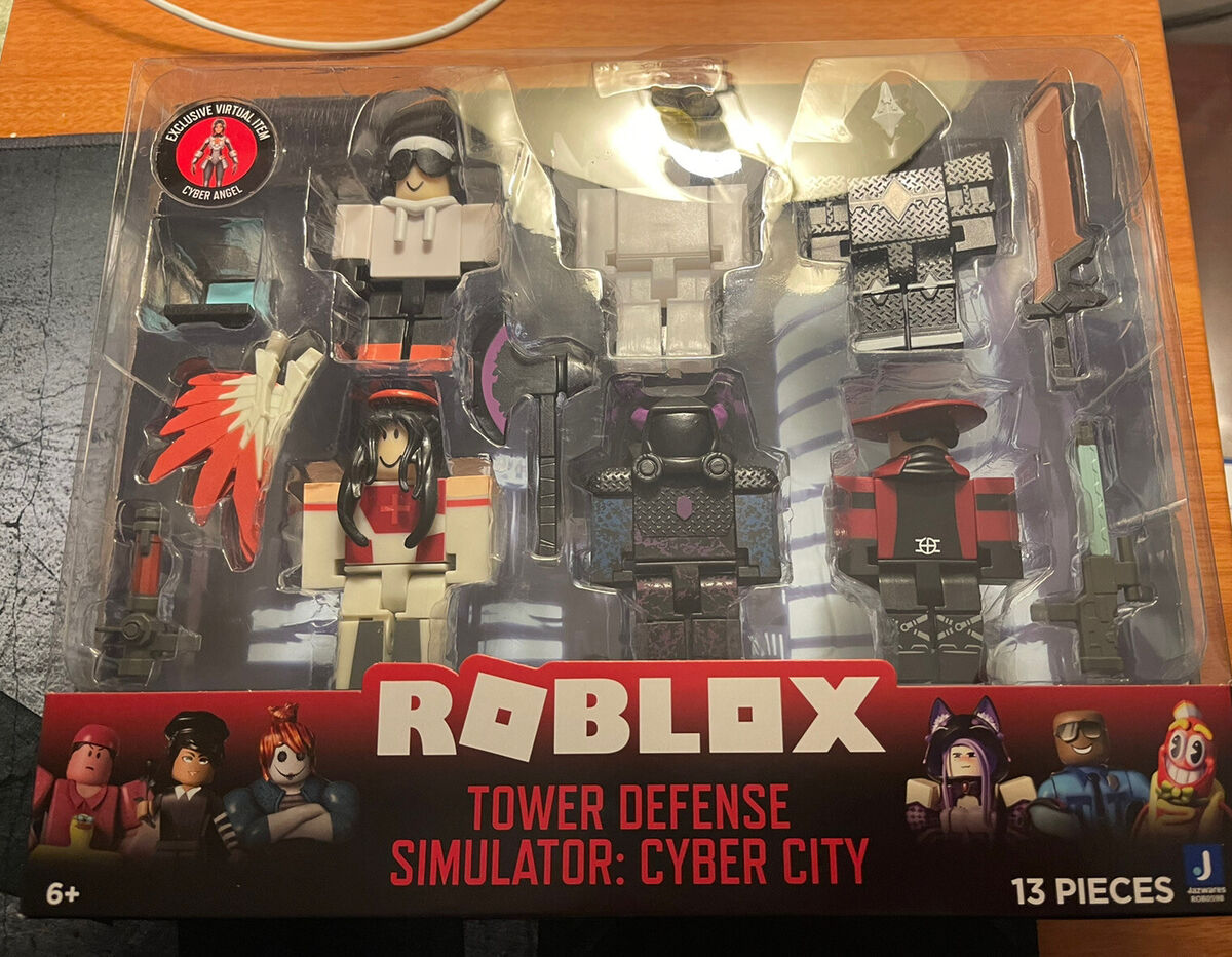 ROBLOX Action 6 Figures TOWER DEFENSE SIMULATOR CYBER Angel CITY Playset