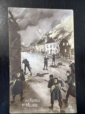 WWI German Postcard Germany French France La Reprise Du Village Recovery posted
