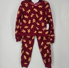 Better Together Red Gingerbread Men Juniors Pajama Set   Size Large NWT