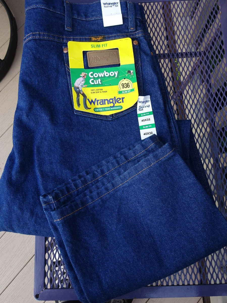 Men's Wrangler® Cowboy Cut® Slim Fit Dark Blue Jeans 936 PWD--40 X