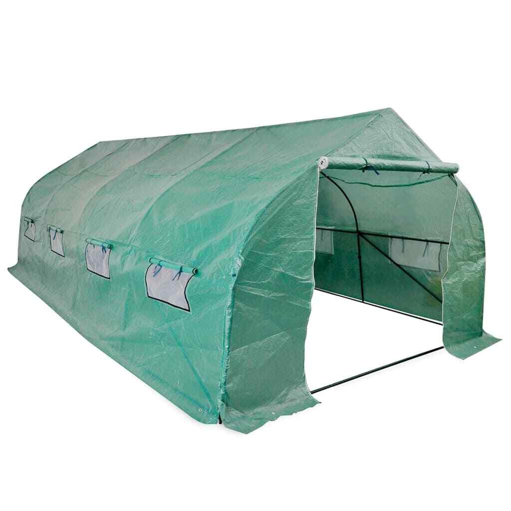 vidaXL Portable Polytunnel Greenhouse Steel Frame Walk-in 18 m虏