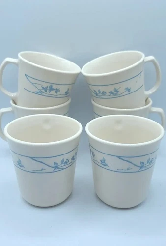 Corelle Corning Ware Vintage VTG FIRST OF SPRING Coffee Mugs Cups - Set Of 6