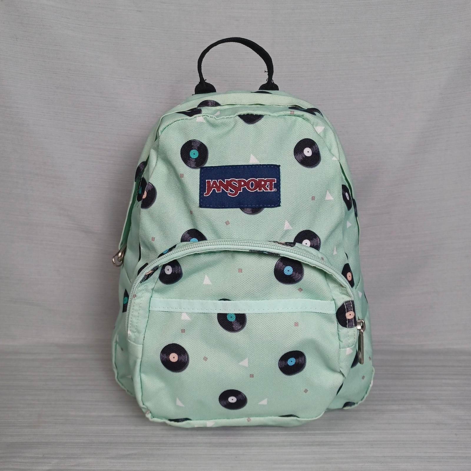 Jansport Vinyl Records Pattern Half Pint Mini Backpack Mint Green-image