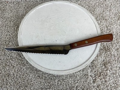 EKCO Flint Arrowhead Vanadium Steak Bread Knife Serrated Stainless Wood Handle