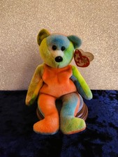 TY "Garcia" 1995 Orange/Blue/Green/Yellow Beanie Baby with Tags and PVC Pellets