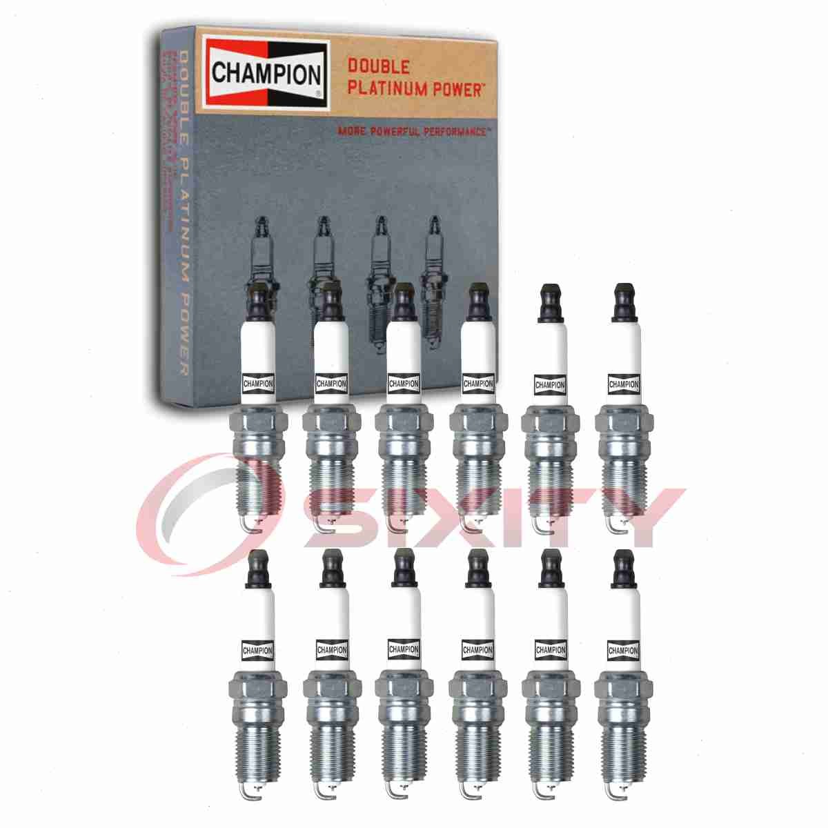 12 pc Champion Double Platinum Spark Plugs for 2001-2004 Aston Martin DB7 wp