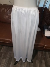 Vintage Lady Camille Size Large White Half Slip Lace Trim 100 Nylon NOS