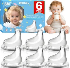 6 Pack Replacement Silicone Spout Compatible with NUK Active and Learner Cups
