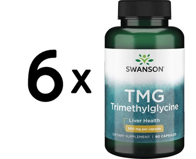 6 x Swanson TMG (Trimethylglycine), 500mg - 90 caps (177,74 EUR/kg)