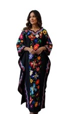 Embroidered Mexican Maxi Dress | Butterfly Sleeves, Latina Style, Maternity Frie