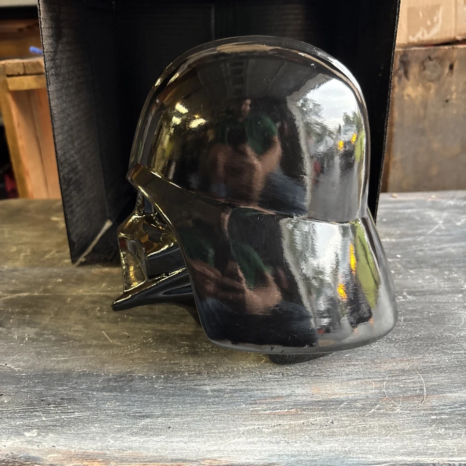 Star Wars Darth Vader Head Ceramic Coin Bank Black FAB 2014 Lucasfilm  - Image 2 of 4