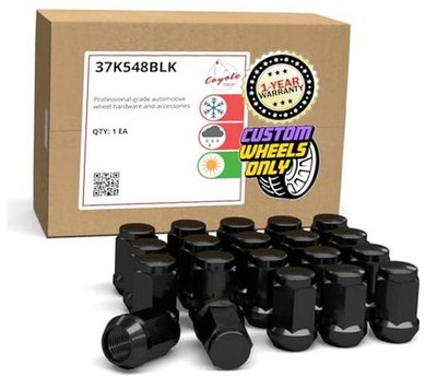  20 Pcs M14x1.5 14x1.5 Thread Bulge Acorn 1.4'' Long Lug Nuts Black 3/4'' 19mm 