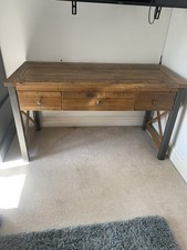 Baumhaus Urban Elegance Reclaimed Wood Steel Desk Office Furniture