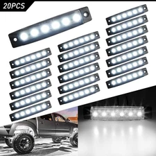 20*White Smoked LED Rock Lights Underbody Trail Glow Rig Lamp Offroad SUV Pickup
