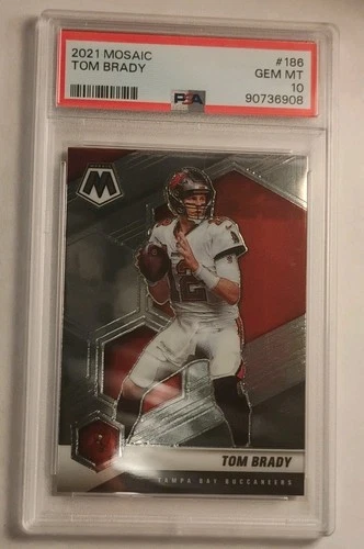 2021 Panini Mosaic Tom Brady #186 PSA 10 Tampa Bay Buccaneers GOAT ⬆️ GEM 💎